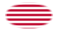 Oval vignette flag of Sons of Liberty (USA c. 1765, 13 stripes)