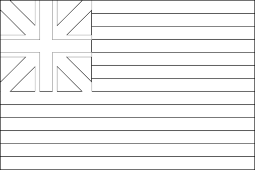 Outline of the flag of Grand Union (USA 1775-1777) to color