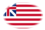 Oval vignette flag of Grand Union (USA 1775-1777)