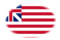 Oval vignette flag of Grand Union (USA 1775-1777)