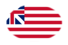 Oval vignette flag of Grand Union (USA 1775-1777)