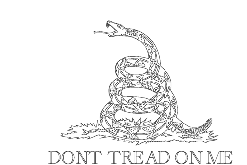 Outline of the flag of Gadsden (USA c. 1775) to color