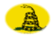 Oval vignette flag of Gadsden (USA c. 1775)