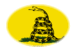 Oval vignette flag of Gadsden (USA c. 1775)