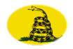 Oval vignette flag of Gadsden (USA c. 1775)