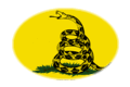 Oval vignette flag of Gadsden (USA c. 1775)