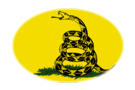 Oval vignette flag of Gadsden (USA c. 1775)