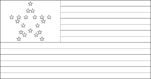 Outline of the flag of Great Star (USA 1818-1819) to color
