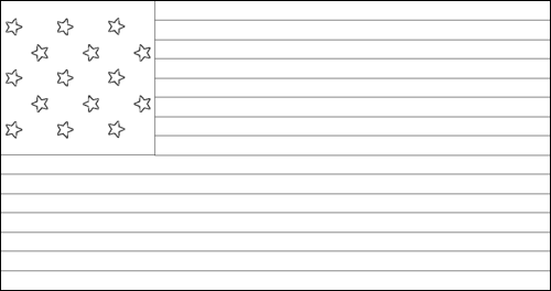 Outline of the flag of Star-Spangled Banner (USA 1795-1818) to color