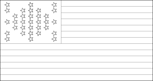 Outline of the flag of Fort Sumter (USA 1861) to color
