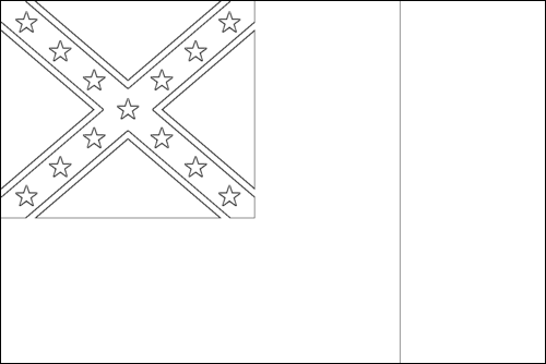 Outline of the flag of Blood-Stained Banner (Confederate States 1865) to color