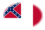 Oval vignette flag of Blood-Stained Banner (Confederate States 1865)