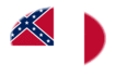 Oval vignette flag of Blood-Stained Banner (Confederate States 1865)