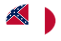 Oval vignette flag of Blood-Stained Banner (Confederate States 1865)