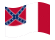Waving flag of Blood-Stained Banner (Confederate States 1865)
