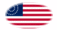 Oval vignette flag of USA 37 stars (1867-1877)