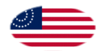 Oval vignette flag of USA 37 stars (1867-1877)