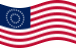 Static waving flag of USA 37 stars (1867-1877)
