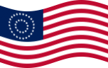 Static waving flag of USA 37 stars (1867-1877)