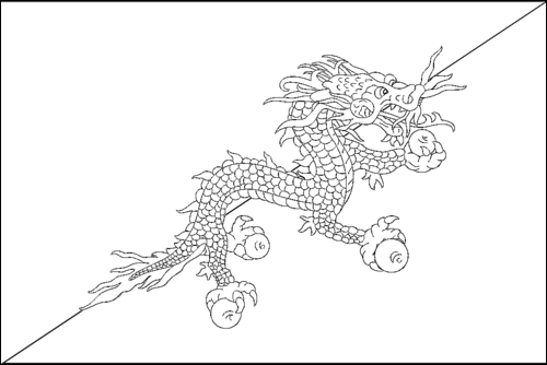 Outline of the flag of Bhutan to color