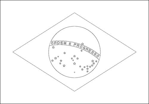 Outline of the flag of Brazil to color