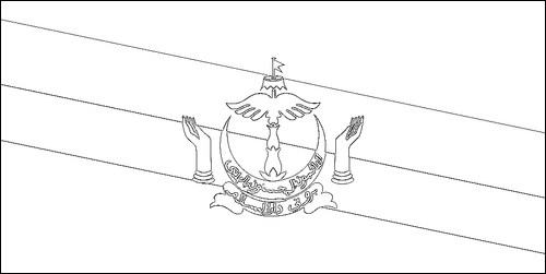 Outline of the flag of Brunei Darussalam to color