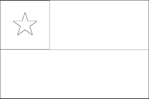 Outline of the flag of Chile to color