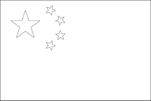 Outline of the flag of China to color