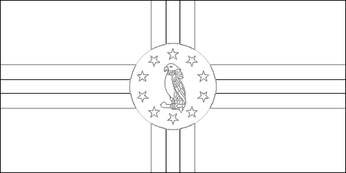 Outline of the flag of Dominica to color