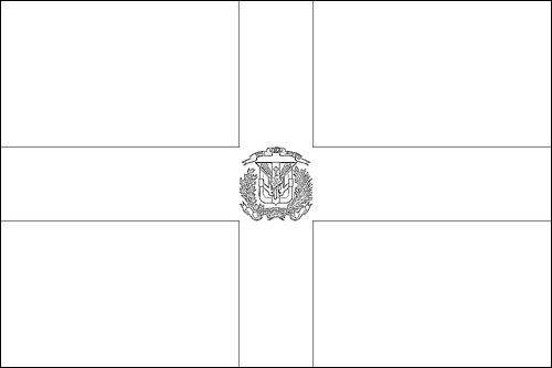 Outline of the flag of Dominican republic to color