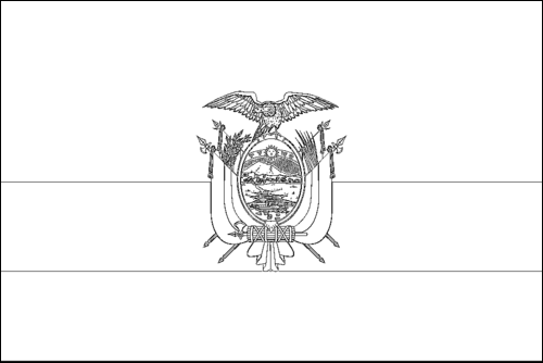 Outline of the flag of Ecuador to color