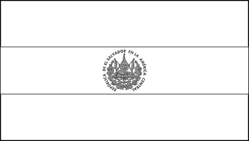 Outline of the flag of El Salvador to color
