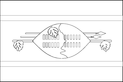 Outline of the flag of Eswatini to color