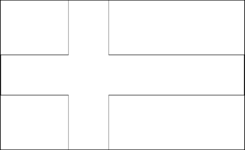 Outline of the flag of Finland to color
