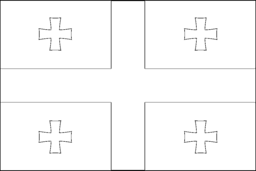 Outline of the flag of Georgia to color