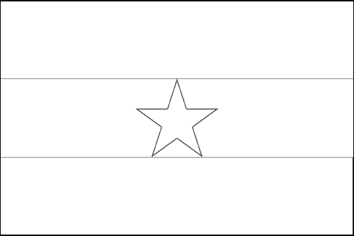 Outline of the flag of Ghana to color