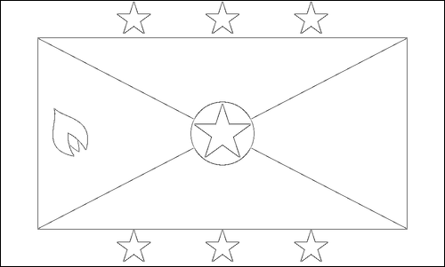 Outline of the flag of Grenada to color