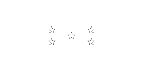 Outline of the flag of Honduras to color