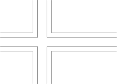 Outline of the flag of Iceland to color