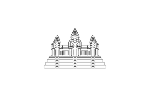 Outline of the flag of Cambodia to color