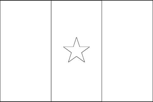 Outline of the flag of Cameroon to color