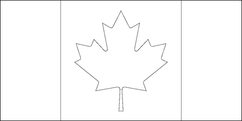 Outline of the flag of Canada to color