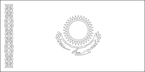 Outline of the flag of Kazakhstan to color