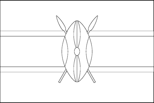 Outline of the flag of Kenya to color