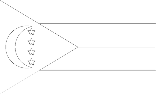 Outline of the flag of Comoros to color