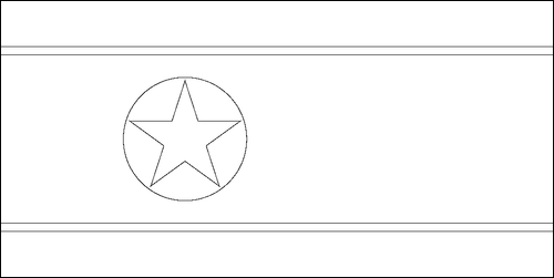 Outline of the flag of North Korea to color