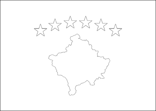 Outline of the flag of Kosovo to color