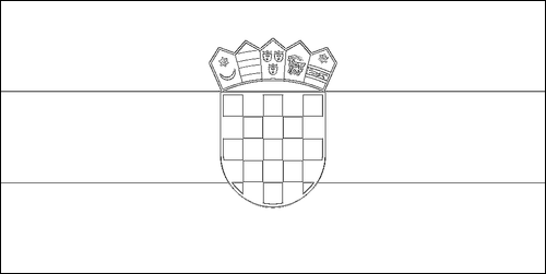 Outline of the flag of Croatia to color