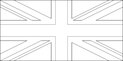 Outline of the flag of Great Britain to color