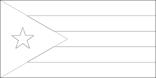 Outline of the flag of Cuba to color